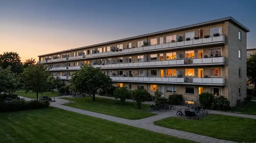 Etageejendom fra 1960’erne med altaner